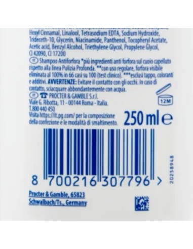 head & shoulders shampoo antiforfora 250ml - classic clean: tuttocasashop.it: igiene e cura della persona