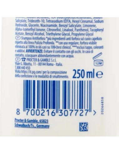 head & shoulders shampoo antiforfora 250ml - lisci e setosi: tuttocasashop.it: igiene e cura della persona