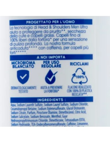 head & shoulders shampoo antiforfora 250ml - men ultra - anticaduta: tuttocasashop.it: igiene e cura della persona