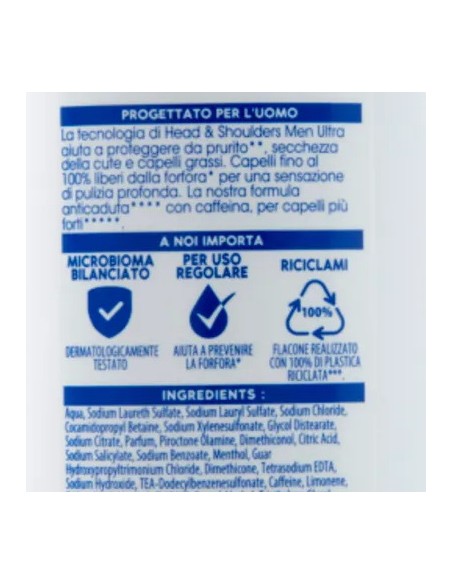 head & shoulders shampoo antiforfora 250ml - men ultra - anticaduta: tuttocasashop.it: igiene e cura della persona