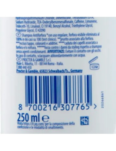 head & shoulders shampoo antiforfora 250ml - men ultra - anticaduta: tuttocasashop.it: igiene e cura della persona