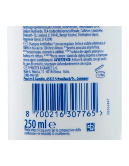 head & shoulders shampoo antiforfora 250ml - men ultra - anticaduta: tuttocasashop.it: igiene e cura della persona