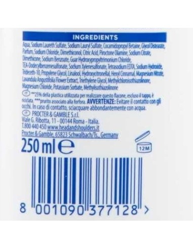 head & shoulders shampoo antiforfora 250ml - nutriente: tuttocasashop.it: igiene e cura della persona