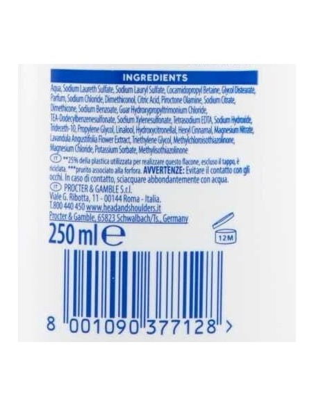head & shoulders shampoo antiforfora 250ml - nutriente: tuttocasashop.it: igiene e cura della persona