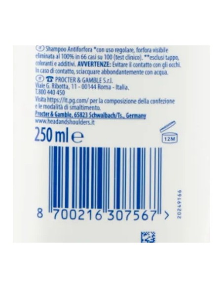 head & shoulders shampoo antiforfora 250ml - supreme idrata - argan e cocco: tuttocasashop.it: igiene e cura della persona