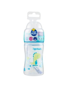 neobaby biberon in plastica collo largo - 150ml - 0m+ - dino blu: tuttocasashop.it: igiene e cura della persona