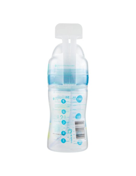 neobaby biberon in plastica collo largo - 150ml - 0m+ - dino blu: tuttocasashop.it: igiene e cura della persona