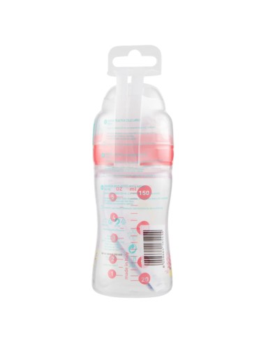 neobaby biberon in plastica collo largo - 150ml - 0m+ - dino rosa: tuttocasashop.it: igiene e cura della persona