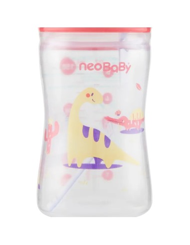 neobaby biberon in plastica collo largo - 150ml - 0m+ - dino rosa: tuttocasashop.it: igiene e cura della persona