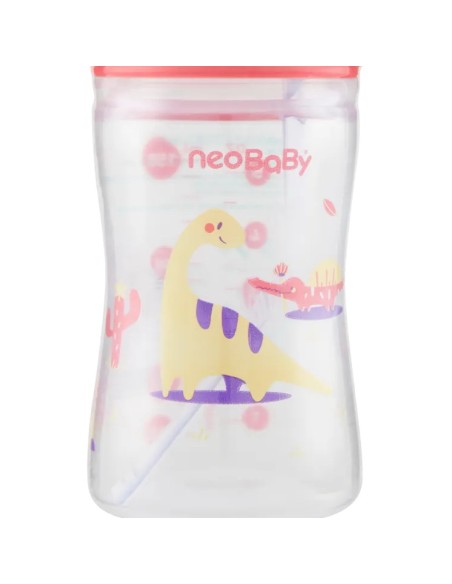 neobaby biberon in plastica collo largo - 150ml - 0m+ - dino rosa: tuttocasashop.it: igiene e cura della persona
