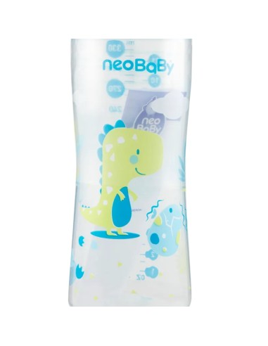 neobaby biberon in plastica collo largo - 330ml - 4m+ - dino blu: tuttocasashop.it: igiene e cura della persona