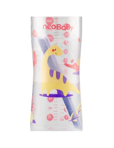 neobaby biberon in plastica collo largo - 330ml - 4m+ - dino rosa: tuttocasashop.it: igiene e cura della persona