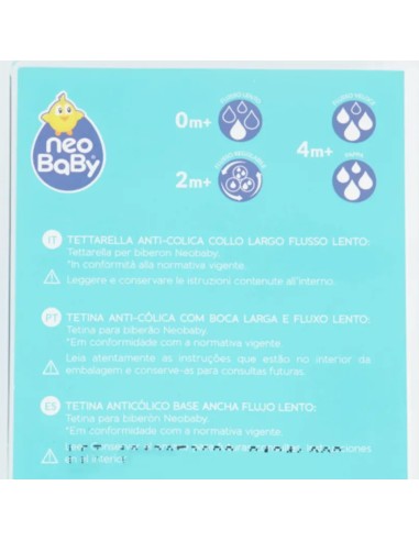 neobaby 2 tettarelle in silicone per biberon - 1 foro - flusso lento - 0m+: tuttocasashop.it: igiene e cura della persona