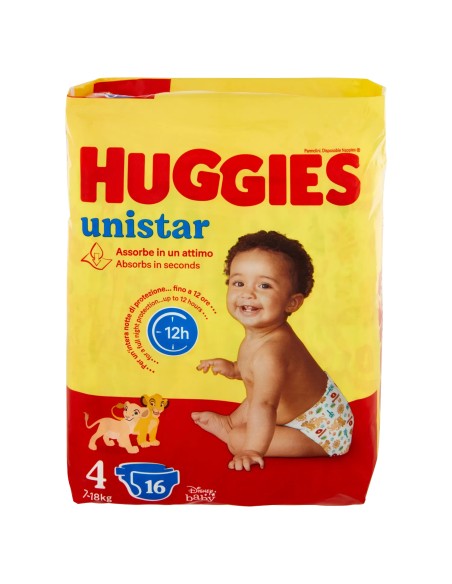 huggies unistar - 16 pannolini taglia 4 maxi 7-18 kg: tuttocasashop.it: igiene e cura della persona
