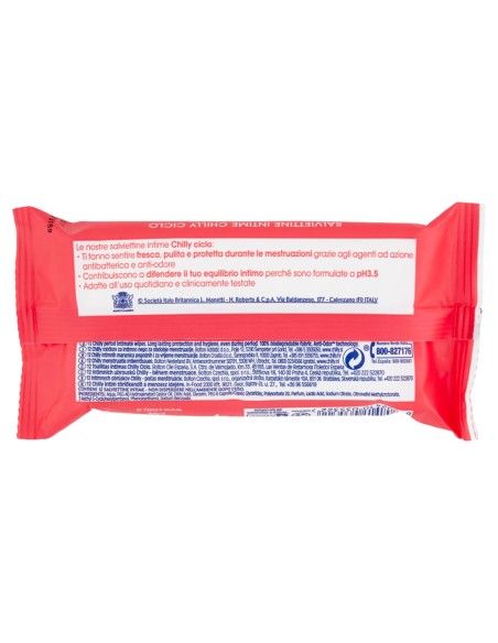 chilly salviettine intime imbevute 15pz - ciclo: tuttocasashop.it: igiene e cura della persona