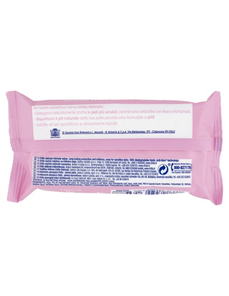 chilly salviettine intime imbevute 15pz - delicate: tuttocasashop.it: igiene e cura della persona