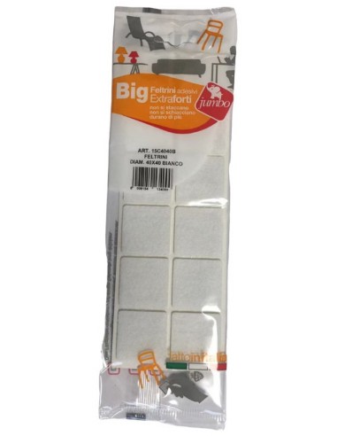 12 feltrini quadrati grandi - 40x40mm - bianchi - autoadesivi: tuttocasashop.it: altro - bazar