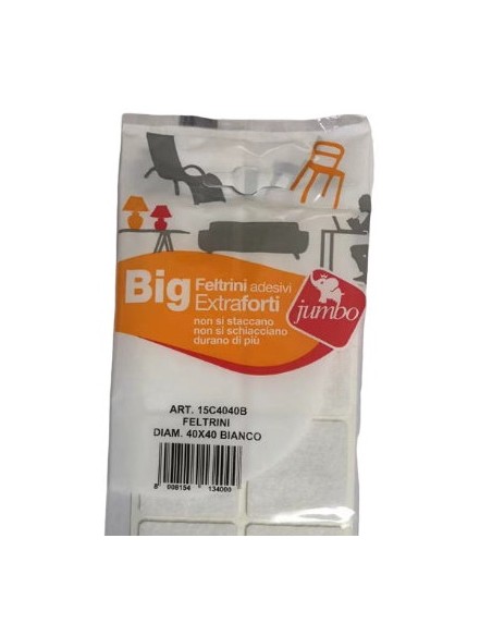 12 feltrini quadrati grandi - 40x40mm - bianchi - autoadesivi: tuttocasashop.it: altro - bazar