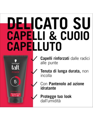 taft styling gel fissante per capelli - 150ml - power - tenuta forte 48h: tuttocasashop.it: igiene e cura della persona