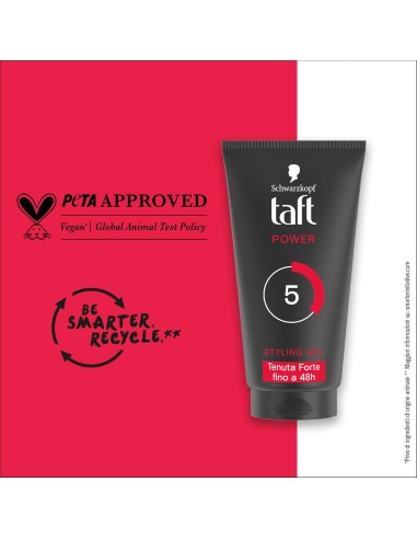 taft styling gel fissante per capelli - 150ml - power - tenuta forte 48h: tuttocasashop.it: igiene e cura della persona