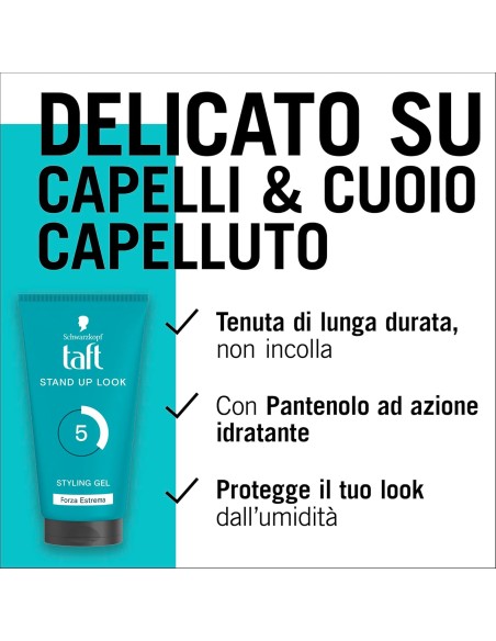 taft styling gel fissante per capelli - 150ml - stand up look forza estrema: tuttocasashop.it: igiene e cura della persona