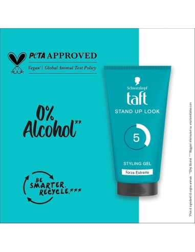 taft styling gel fissante per capelli - 150ml - stand up look forza estrema: tuttocasashop.it: igiene e cura della persona