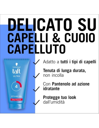 taft styling gel fissante per capelli - 150ml - ultra - ultra fissante: tuttocasashop.it: igiene e cura della persona