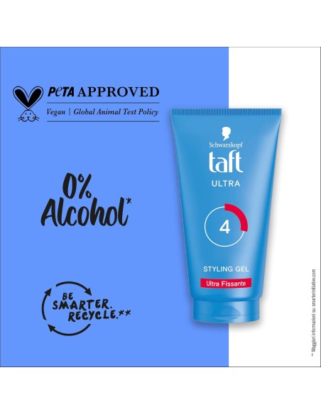 taft styling gel fissante per capelli - 150ml - ultra - ultra fissante: tuttocasashop.it: igiene e cura della persona