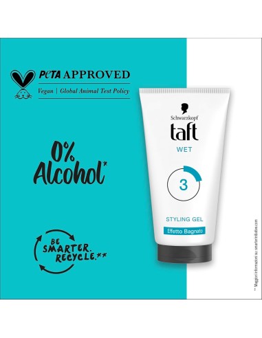 taft styling gel fissante per capelli - 150ml - wet - effetto bagnato: tuttocasashop.it: igiene e cura della persona