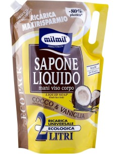 mil mil sapone liquido - ecoricarica - 2 litri - cocco: tuttocasashop.it: igiene e cura della persona
