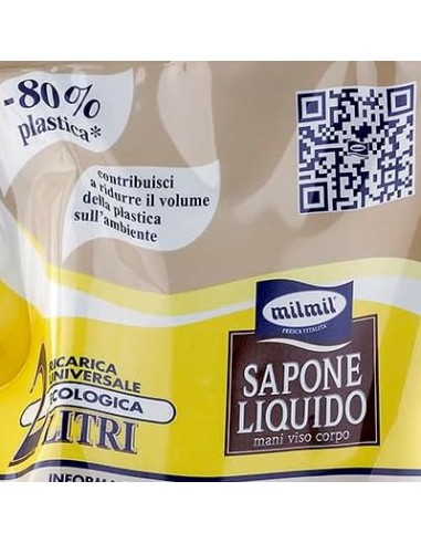 mil mil sapone liquido - ecoricarica - 2 litri - cocco: tuttocasashop.it: igiene e cura della persona