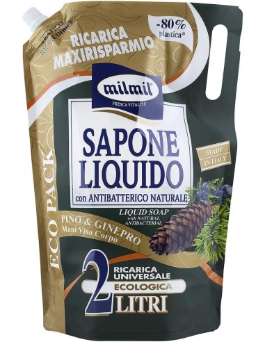 mil mil sapone liquido - ecoricarica - 2 litri - pino: tuttocasashop.it: igiene e cura della persona