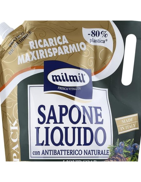 mil mil sapone liquido - ecoricarica - 2 litri - pino: tuttocasashop.it: igiene e cura della persona