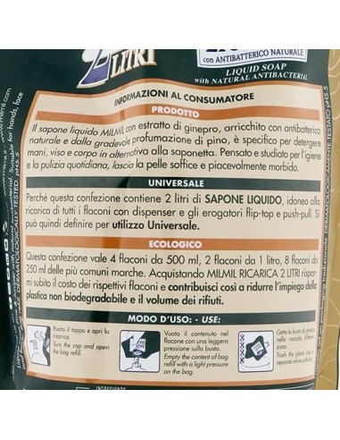 mil mil sapone liquido - ecoricarica - 2 litri - pino: tuttocasashop.it: igiene e cura della persona