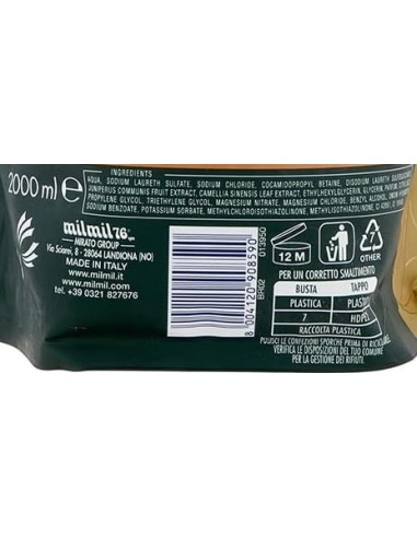 mil mil sapone liquido - ecoricarica - 2 litri - pino: tuttocasashop.it: igiene e cura della persona
