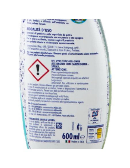 ace detergente spray - 600ml - bagno con candeggina: tuttocasashop.it: pulizia e cura della casa