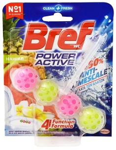 bref wc power activ - tavoletta wc deodorante 4 funzioni - 50g - hawaii: tuttocasashop.it: pulizia e cura della casa