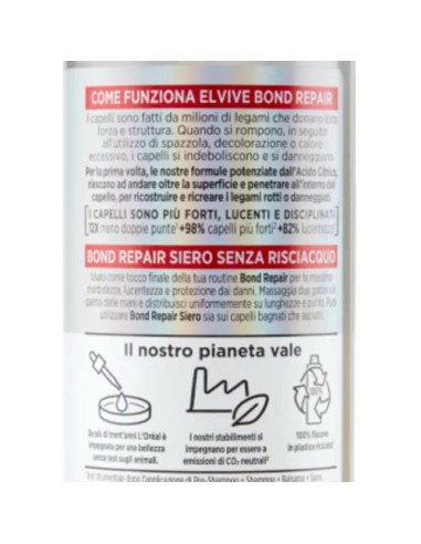 elvive bond repair 150ml - siero senza risciacquo per capelli danneggiati: tuttocasashop.it: igiene e cura della persona