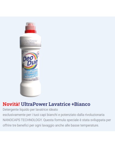 deo due ultra power lavatrice +bianco 25 lavaggi 1 litro - detersivo liquido: tuttocasashop.it: prodotti per bucato e tessuti