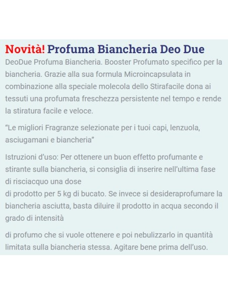 deo due profuma biancheria e stirafacile 250ml - giardino blu: tuttocasashop.it: prodotti per bucato e tessuti