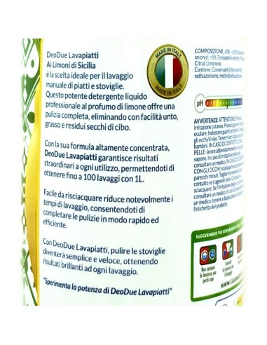 deo due piatti & stoviglie - xxl - 1 litro - al limone: tuttocasashop.it: pulizia e cura della casa