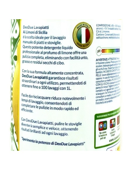 deo due piatti & stoviglie - xxl - 1 litro - al limone: tuttocasashop.it: pulizia e cura della casa