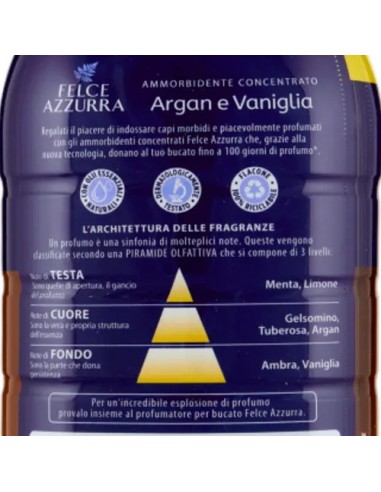 felce azzurra ammorbidente concentrato 45 lavaggi 900ml - argan e vaniglia: tuttocasashop.it: prodotti per bucato e tessuti