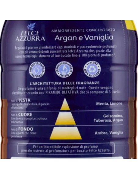 felce azzurra ammorbidente concentrato 45 lavaggi 900ml - argan e vaniglia: tuttocasashop.it: prodotti per bucato e tessuti