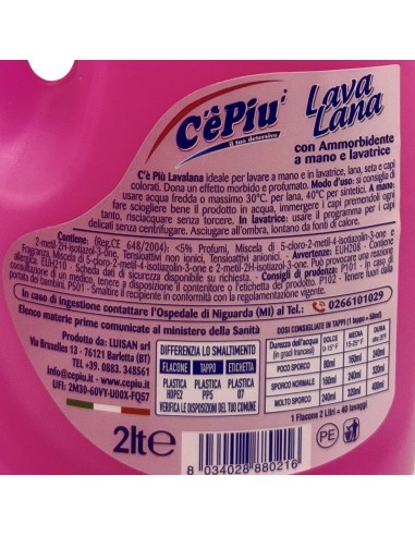 ce' piu' lavalana - 2 litri - detersivo per lana e capi delicati: tuttocasashop.it: prodotti per bucato e tessuti