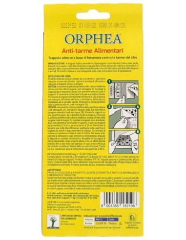 orphea anti-tarme alimentari - 3 trappole adesive - inodore: tuttocasashop.it: pulizia e cura della casa
