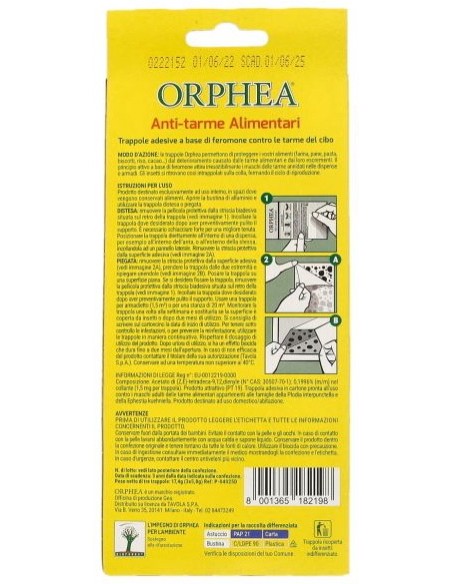 orphea anti-tarme alimentari - 3 trappole adesive - inodore: tuttocasashop.it: pulizia e cura della casa