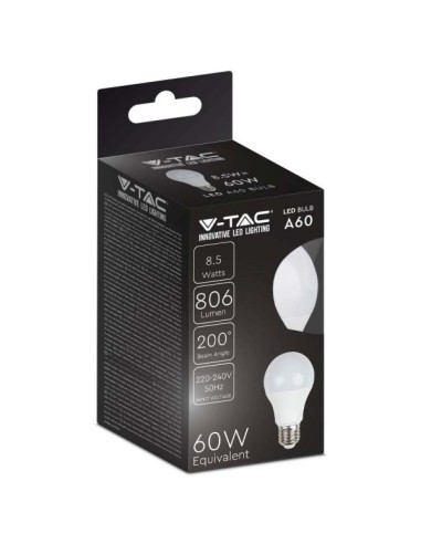 v-tac lampadina a led - goccia - e27 8.5w 6500k - luce fredda: tuttocasashop.it: altro - bazar
