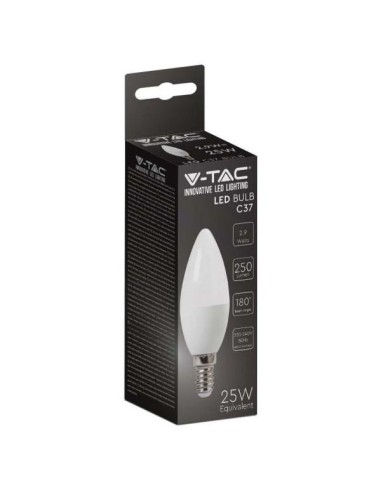 v-tac lampadina a led - candela - e14 2.9w 3000k - luce bianca: tuttocasashop.it: altro - bazar