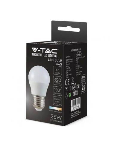 v-tac lampadina a led - sfera - e27 3.7w 3000k - luce calda: tuttocasashop.it: altro - bazar